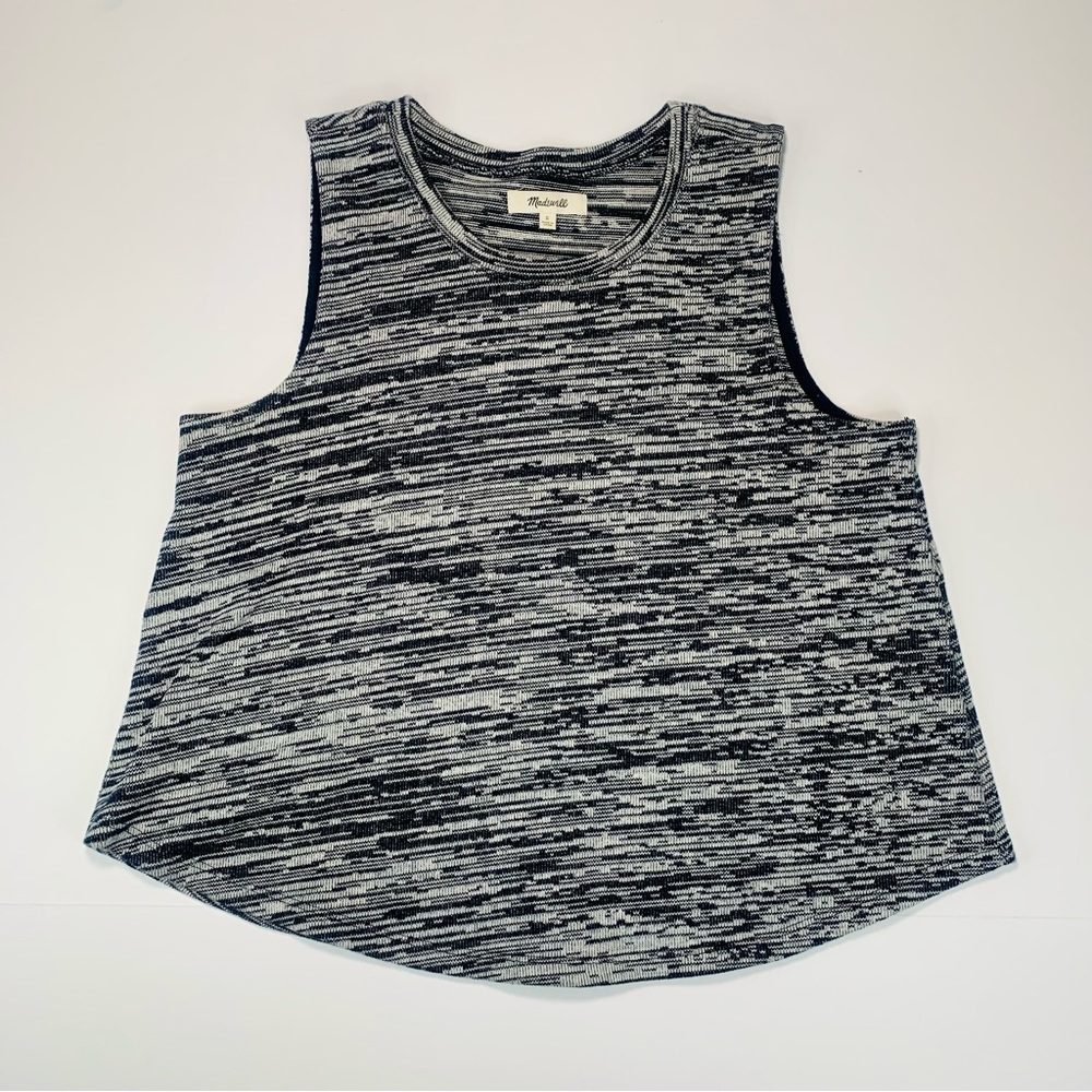 Madewell top Space Dyed Tank Top gray and black knit top women size S small